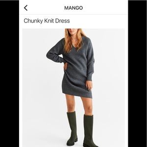 Mango grey chunky sweater dress size 6